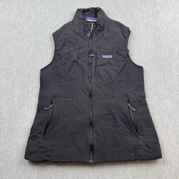 Patagonia Vest Womens Medium Black Full Zip Nano Air Mock Neck Outdoors 84276 - Picture 1 of 12